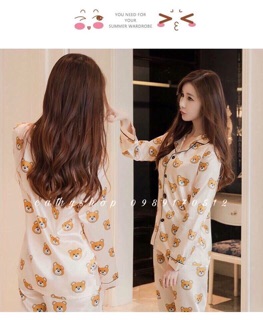 Bộ Pijama gấu tay dài 