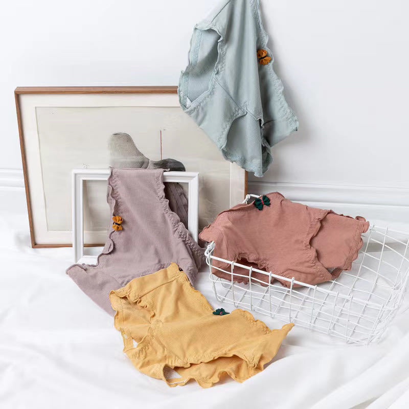 Quần lot nữ cotton xuất Nhật KIMCHIBIKINI quần chip nữ bông nơ thông hơi vải mềm loại đẹp QL174