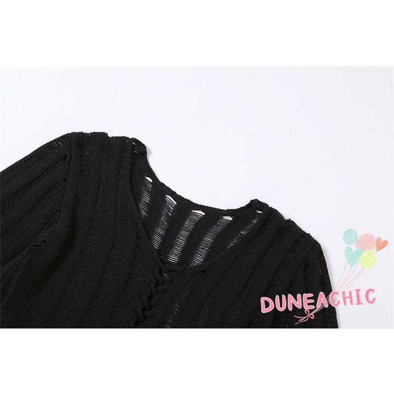 Áo Thun Tay Dài Dáng Rộng Cổ Chữ V Quyến Rũ Cho Nữ