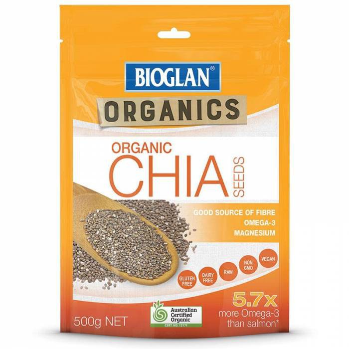 Hạt chia hữu cơ Bioglan Organic Chia Seeds 500g xách tay ÚC