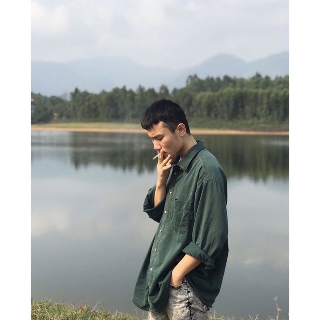 Áo sơ mi khaki 2hand (ghi chú tên tk đặt hàng, bỏ trống gửi ngẫu nhiên