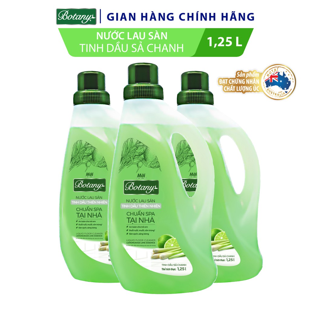 Combo 3 chai Nước Lau Sàn Botany Sả Chanh 1.25 lít