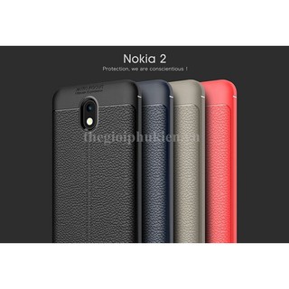 Ốp lưng dẻo cho Nokia 2 vân giả da Auto Focus