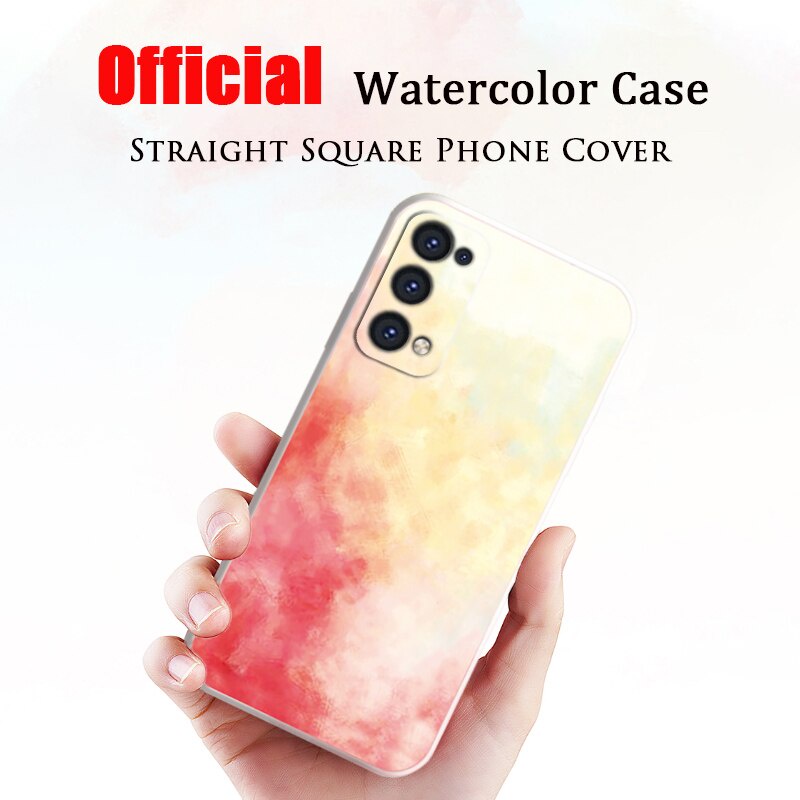 Ốp điện thoại màu nước cạnh vuông dành cho Realme 8 7 7i 6 5 Pro 5i 5s 6i Q 5G | BigBuy360 - bigbuy360.vn