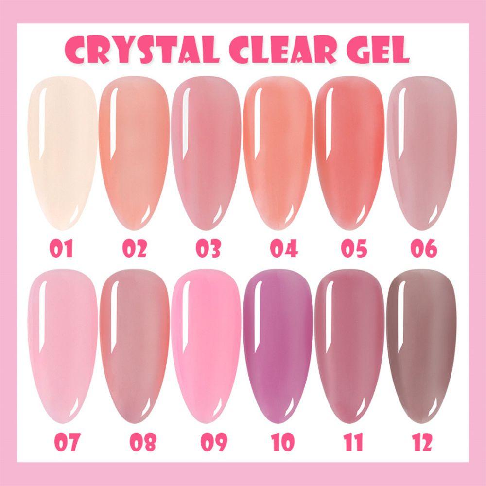 BJIA Varnish Nail Gel Semi Permanent|Pink Color Ice Translucent Gel Manicure Nails Art Gel For Baking UV Led Nail Polish