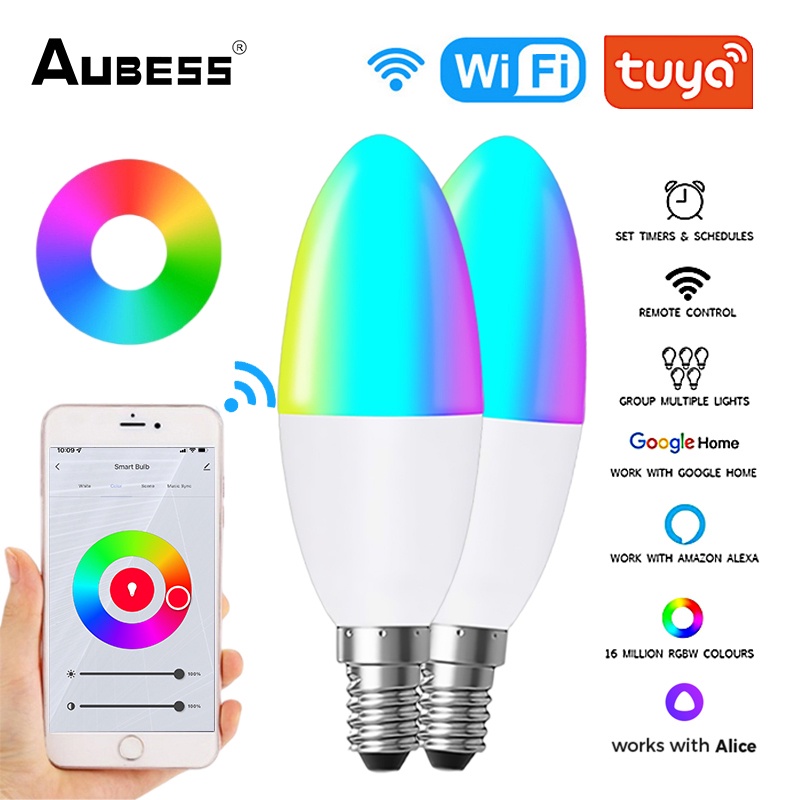 Tuya Wifi E14 Nến Wifi Ghép Thông Minh Bóng Đèn Nến Bóng Đèn Led Thông Minh Ứng Dụng Điều Khiển.