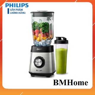 Máy xay sinh tố Philips HR3573 cối thủy tinh kèm bình công suất 1000W - Sản phẩm chính hãng