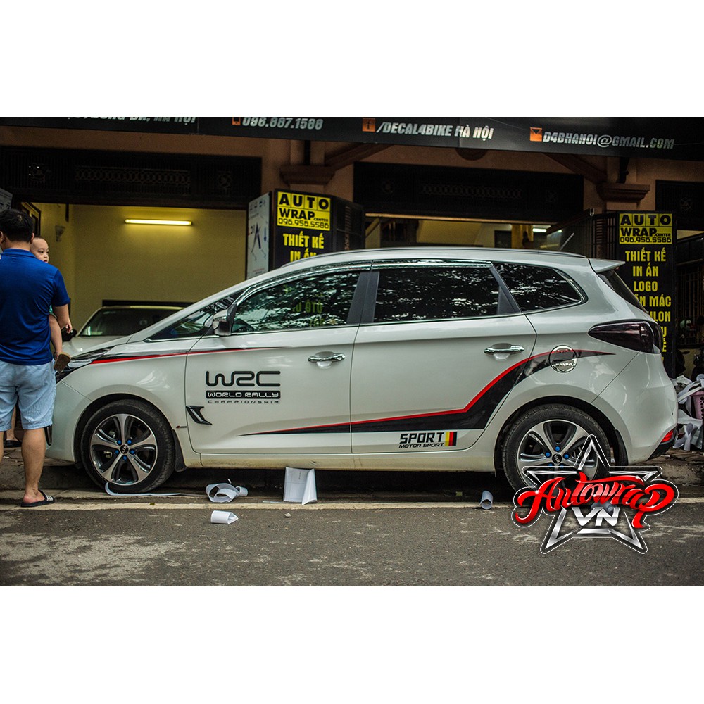 Tem họa tiết xe Rondo Sport - Tem họa tiết ô tô Kia, tem dán sườn xe thể thao