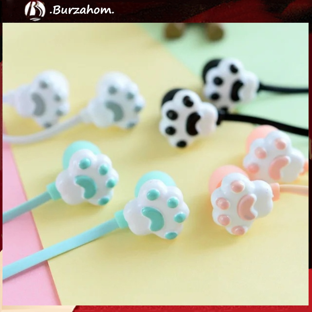 Tai nghe có dây giắc cắm 3.5mm kiểu dáng chân mèo xinh xắn