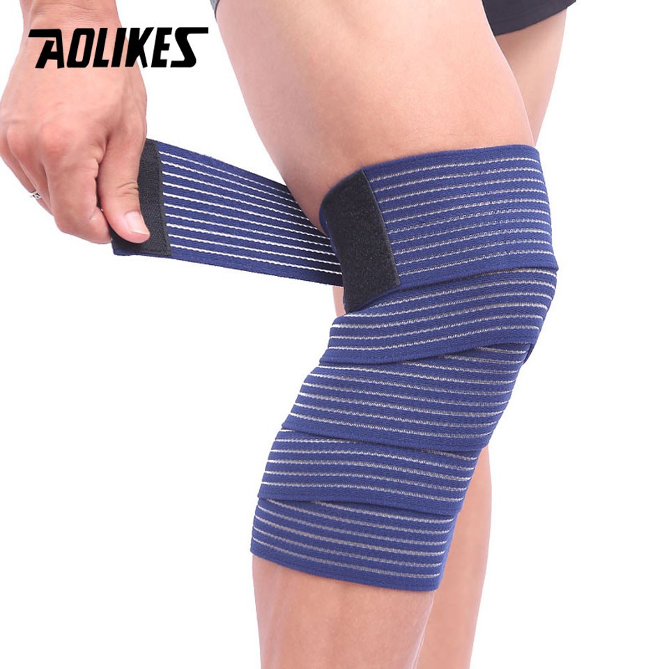 Bộ 2 Băng Quấn Hỗ Trợ Đầu Gối, Bảo Vệ Bắp Ống Chân Khi Chơi Thể Thao Sport Knee Support AOLIKES TC-1516