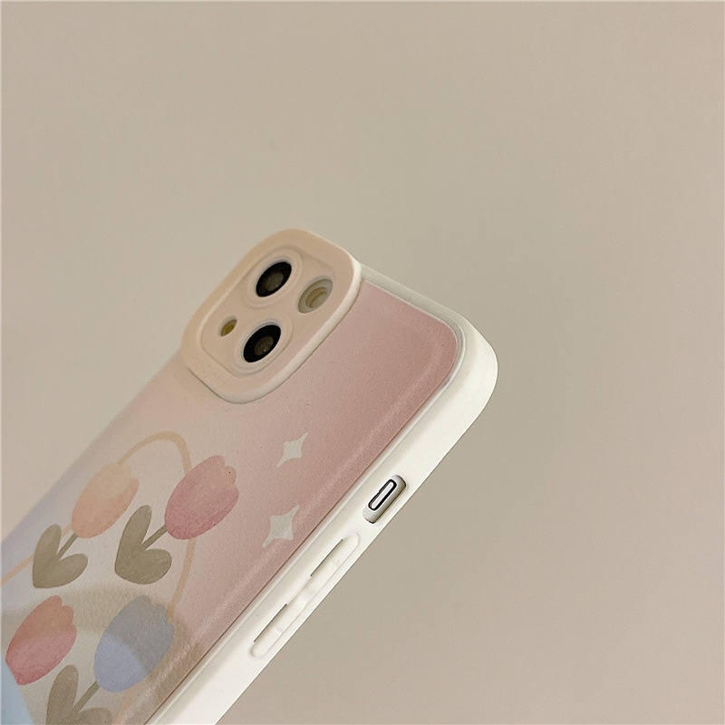 Ốp lưng iphone Ốp Điện Thoại Da Màu Trơn Hình Thỏ Hoạt Hình Cho iphone11/12Promax 6/7/8/plus/xr 13 Dinuo case