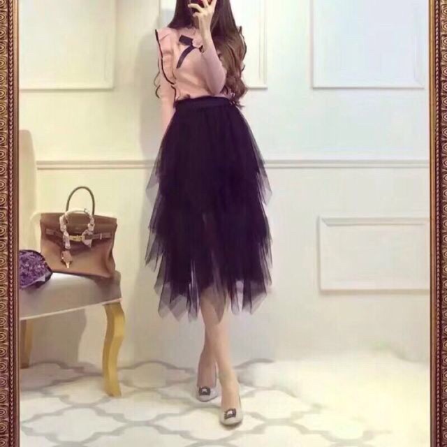 Chân váy tua rua công chúa