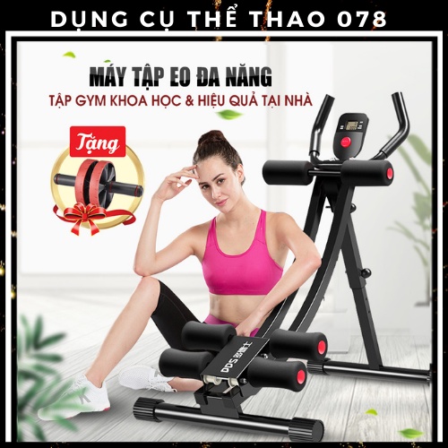 Máy tập cơ bụng đa năng Jobur, máy tập eo, tặng kèm con lăn tập bụng- tác động đồng thời lên cơ bụng, lưng, tay, ngực...