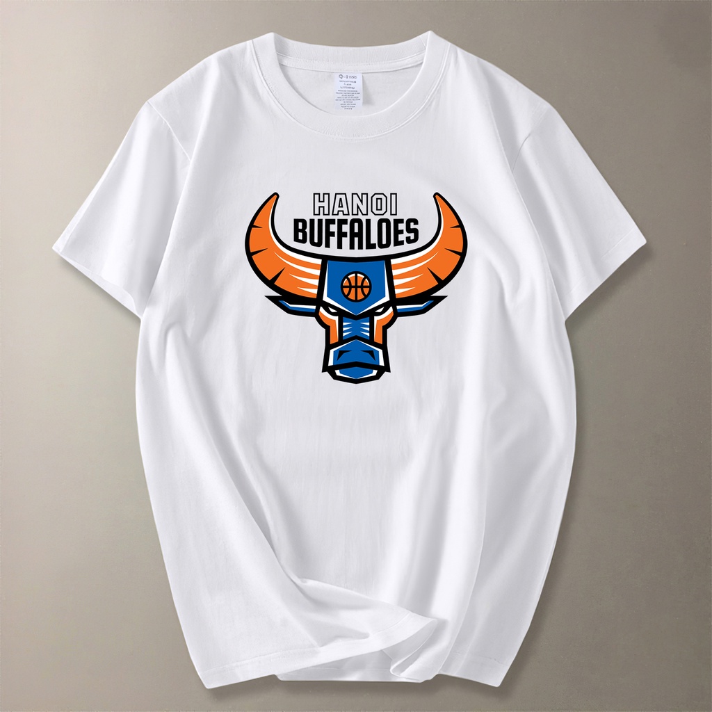 Áo thun bóng rổ VBA, áo thun Hanoi Buffaloes chất liệu cotton, co giãn đàn hồi thấm hút tốt