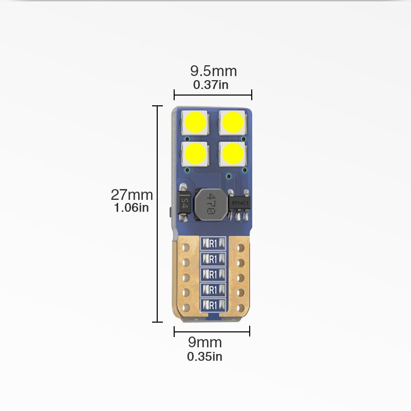 1 bóng Led demi Xi nhan T10 chip 3030 8SMD (siêu sáng)