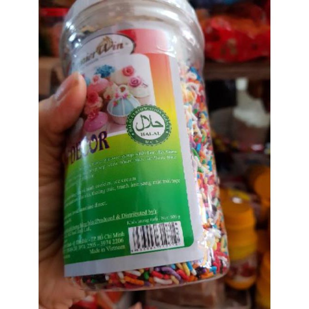 Hộp 500g cốm màu trang trí bánh