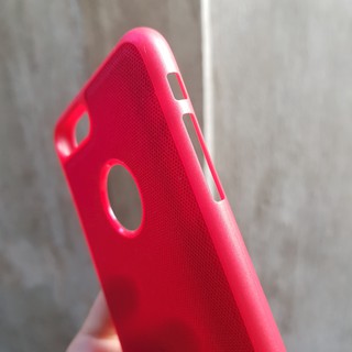 Ốp lưng Iphone 7 plus vải viền nhựa đỏ