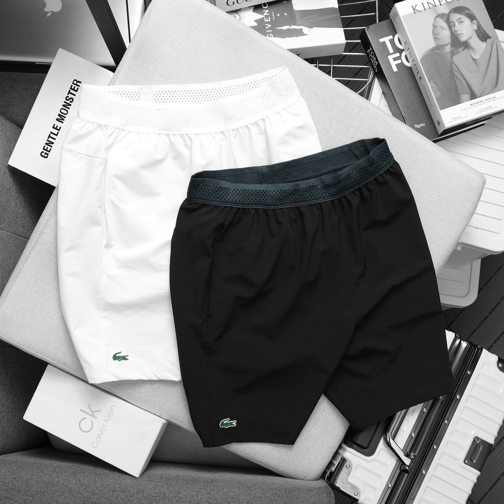 Quần Short Nam LACOSTE NHẸ MÁT mềm, quần ngố nam chuẩn form đai quần co dản phong cách Hàng Xuất Xịn Chính Hãng