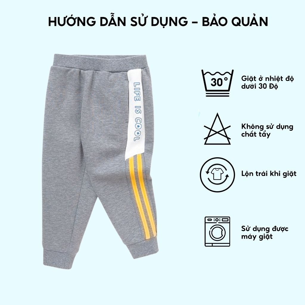 Quần dài bé gái BabyloveGO, quần nỉ bông cho bé dáng thể thao size 10-30kg QN002