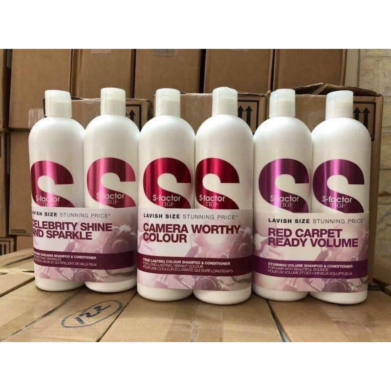 Bộ gội xả cao cấp TIGI S-Factor trắng 1500ml/cặp bản Shine, Diamond, Volume