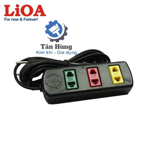 Ổ cắm điện LiOA kéo dài 3 lỗ không công tắc  3TC3-2/3TC5-2 dây dài 3m / 5m