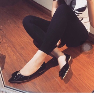 Sale sz 37 Bệt da bóng mũi nhọn hàng qc fullbox