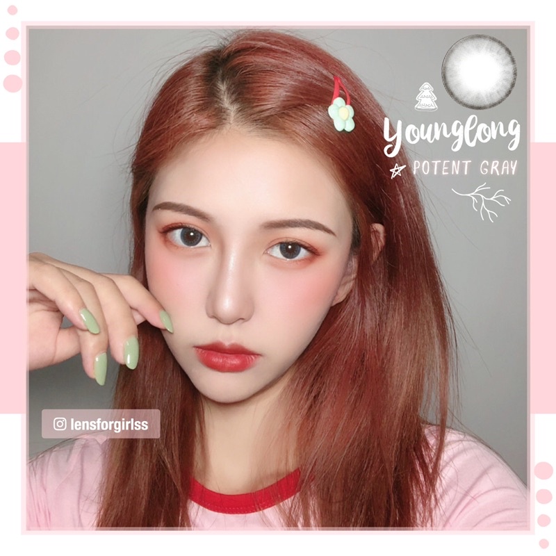 Kính áp tròng xám tự nhiên YOUNG LONG GRAY chính hãng Lensme | Hsd 3-6 tháng | Lens cận
