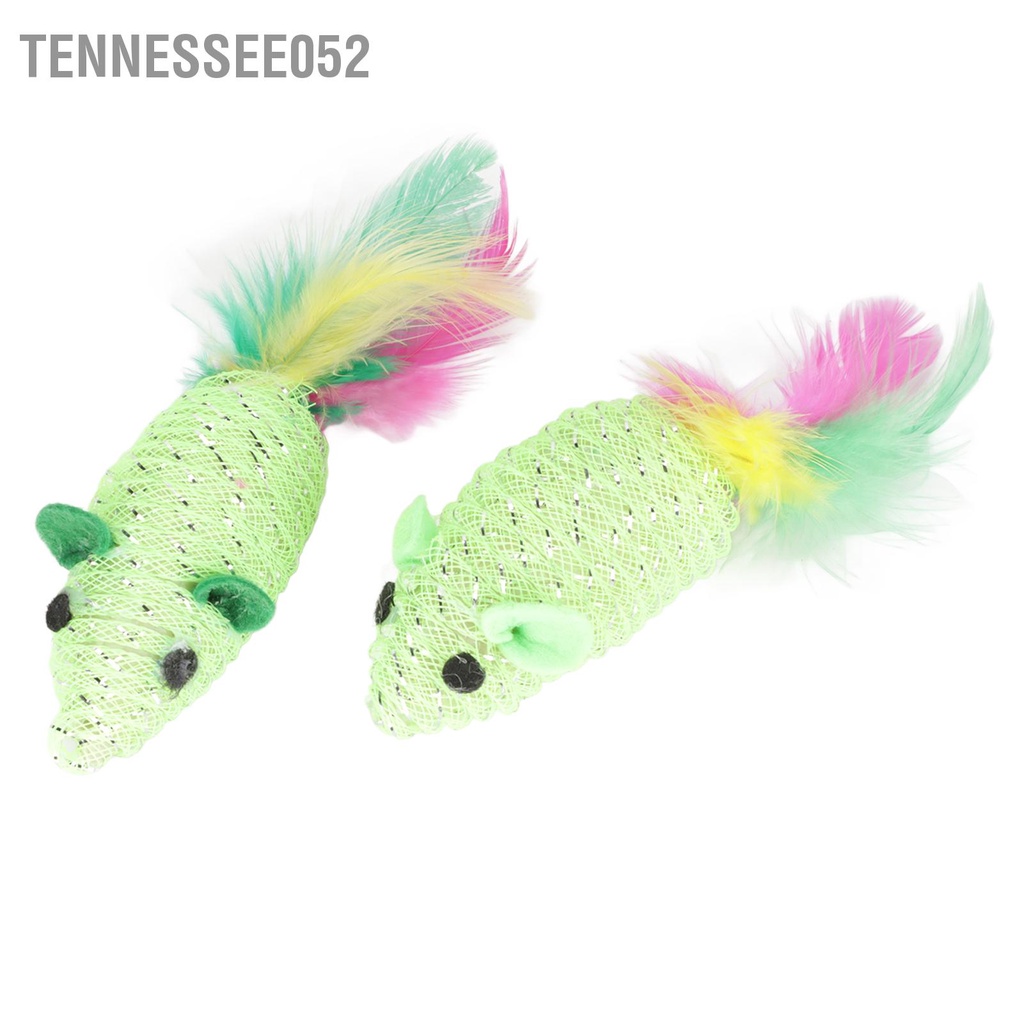 Tennessee052 11 cái Mice Cat Toy Đa dụng Squeaky Tương tác Mèo Đồ chơi Chuột cho và con Màu xanh lá cây