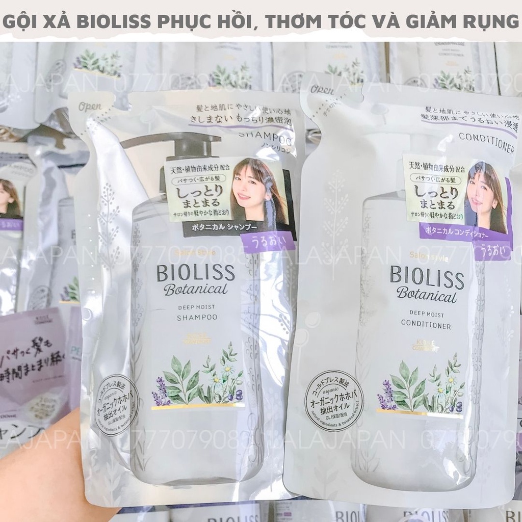 Gội xả BIOLISS Botanical Nhật Bản phục hồi tóc mềm mượt và giảm rụng tóc