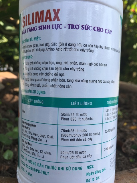 SILIMAX 500ml, Phân bón lá hữu cơ cao cấp Lộc Trời