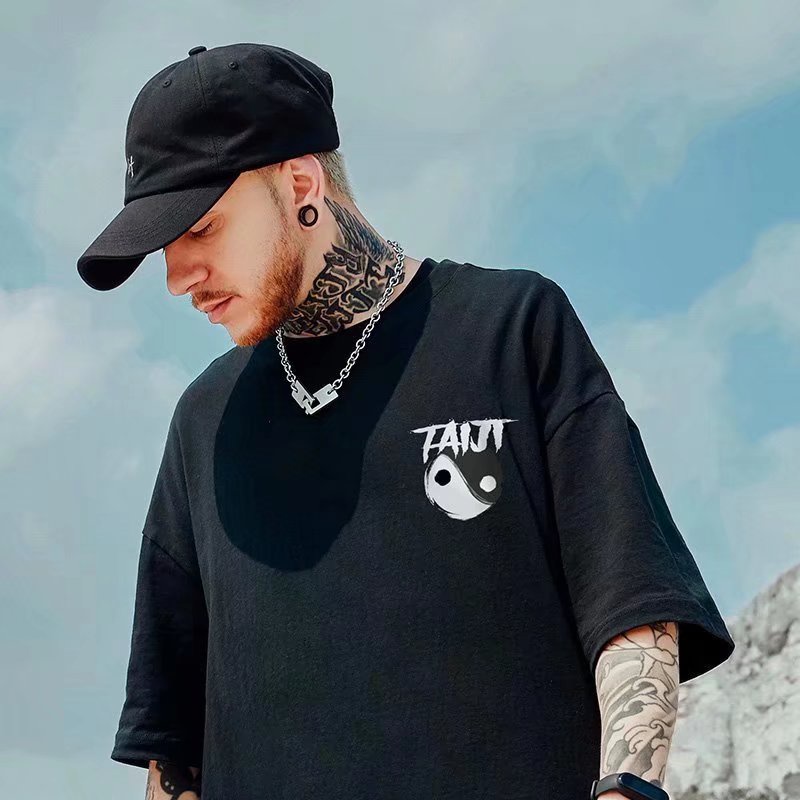 Áo Thun Tay Ngắn Dáng Rộng In Họa Tiết Hoạt Hình Chú Gấu Phong Cách Hip Hop Đường Phố Hàn Quốc Thời Trang Mùa Hè Cho Nam Và Nữ M-8XL