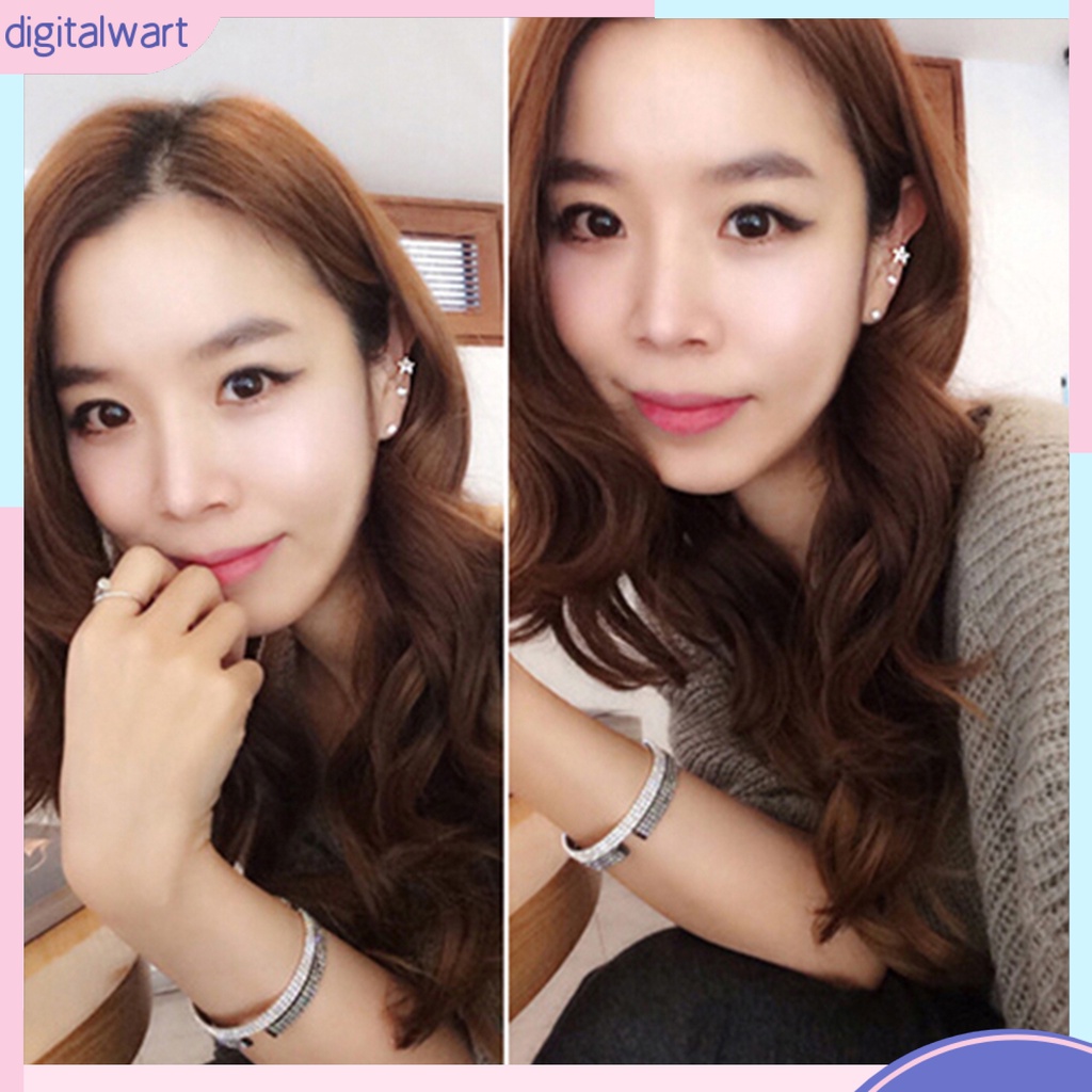 Khuyên vành tai đơn đính đá quý nhân tạo lấp lánh sang trọng dành cho nữ