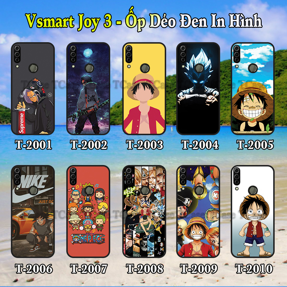 Ốp lưng Vsmart Joy 3 dẻo đen in hình One Piece