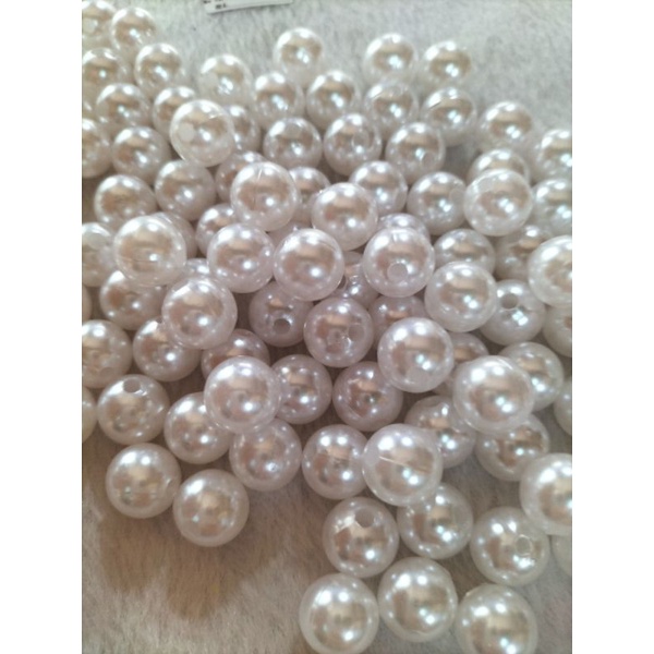 Hạt ngọc trai nhựa size 12li trắng làm handmade