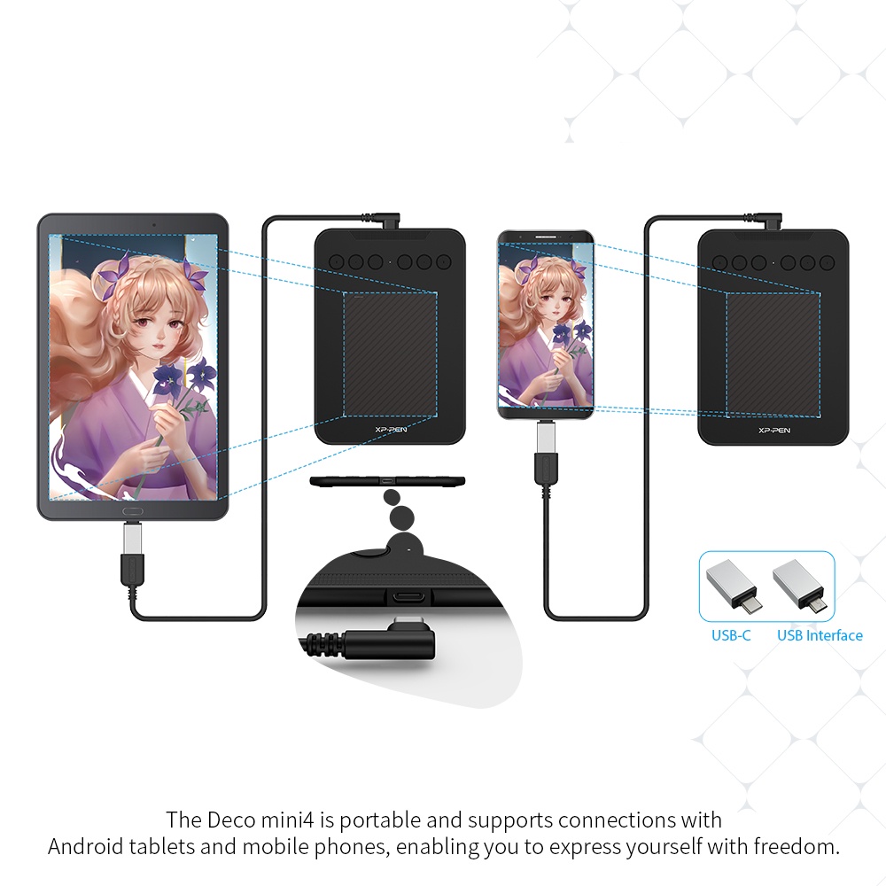 Bảng vẽ kĩ thuật số kèm bút XPPEN 8192 OSU cho máy tính bảng Android và PC không dùng pin