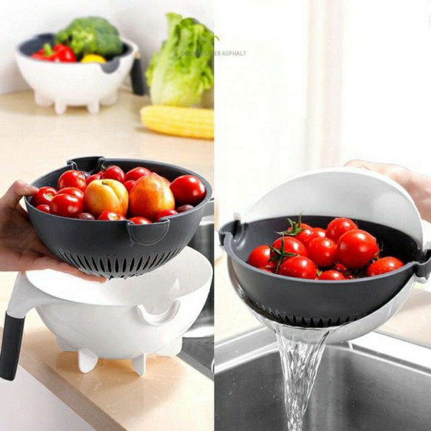 Dụng cụ bào cắt gọt rau củ quả đa năng kèm rổ 9in1 | BigBuy360 - bigbuy360.vn
