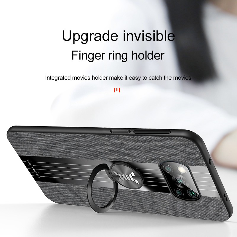 Ốp Điện Thoại Kèm Giá Đỡ Nhẫn Kim Loại Sang Trọng Cho Xiaomi Poco X3 NFC Pro Xiomi Poco X3 Pro Sự Bảo Vệ
