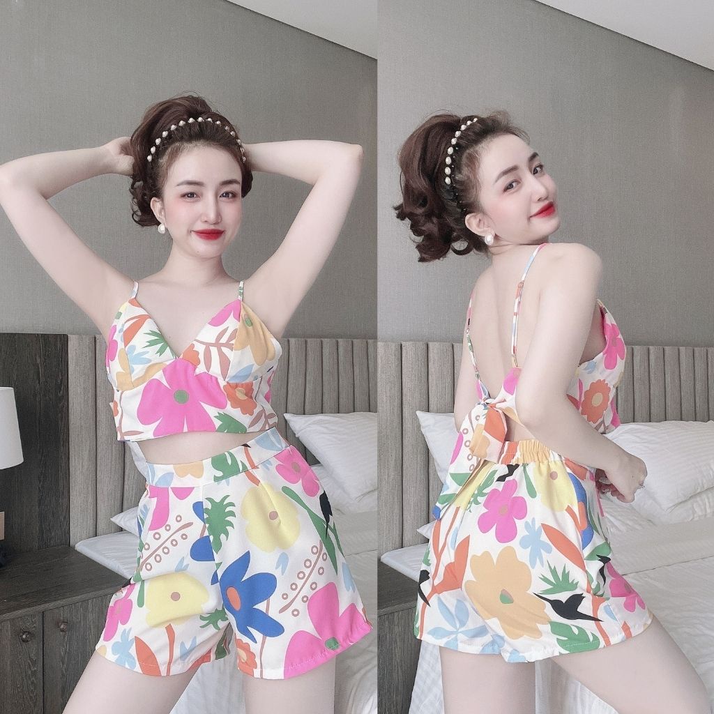 Đồ Ngủ Sexy, Đồ Ngủ Nữ Lụa Cao Cấp Mềm mại xinh xắn &lt;60KG