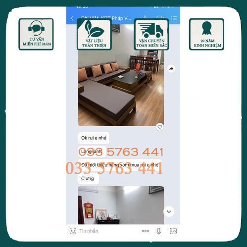 Sofa gỗ sồi nga 100% -  Ảnh thật kèm feedback khách hàng - Sofa góc L kích thước 2m7x1m8