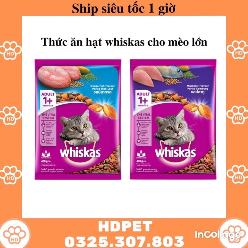 Hạt whiskas cho mèo 400g Nowship