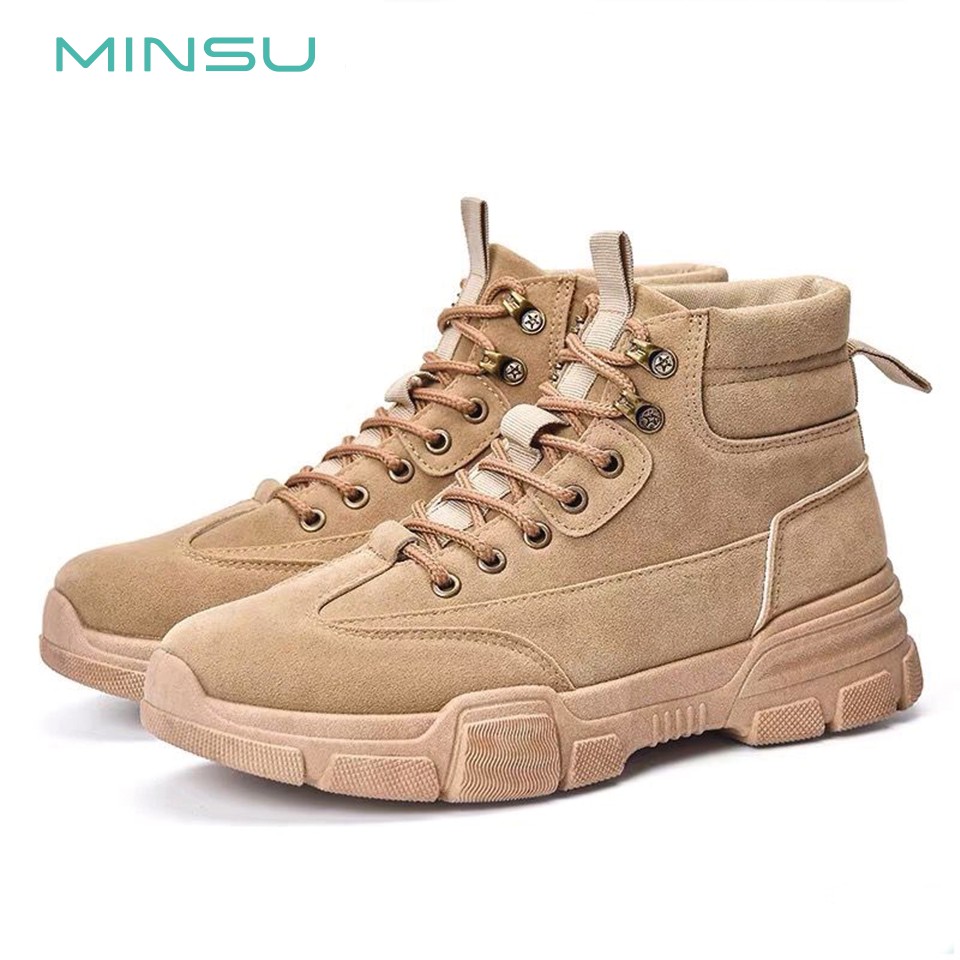 Giày Boot Nam MINSU M3312, Giày Cao Cổ Nam Phong Cách Hàn Quốc Thích Hợp Mang Đi Chơi, Đi Phượt, Du Lịch Cực Chất