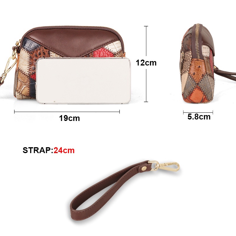 Ví da Cobbler Legend 5212901-1 cầm tay dáng dài đa năng có khóa kéo thời trang cho nữ