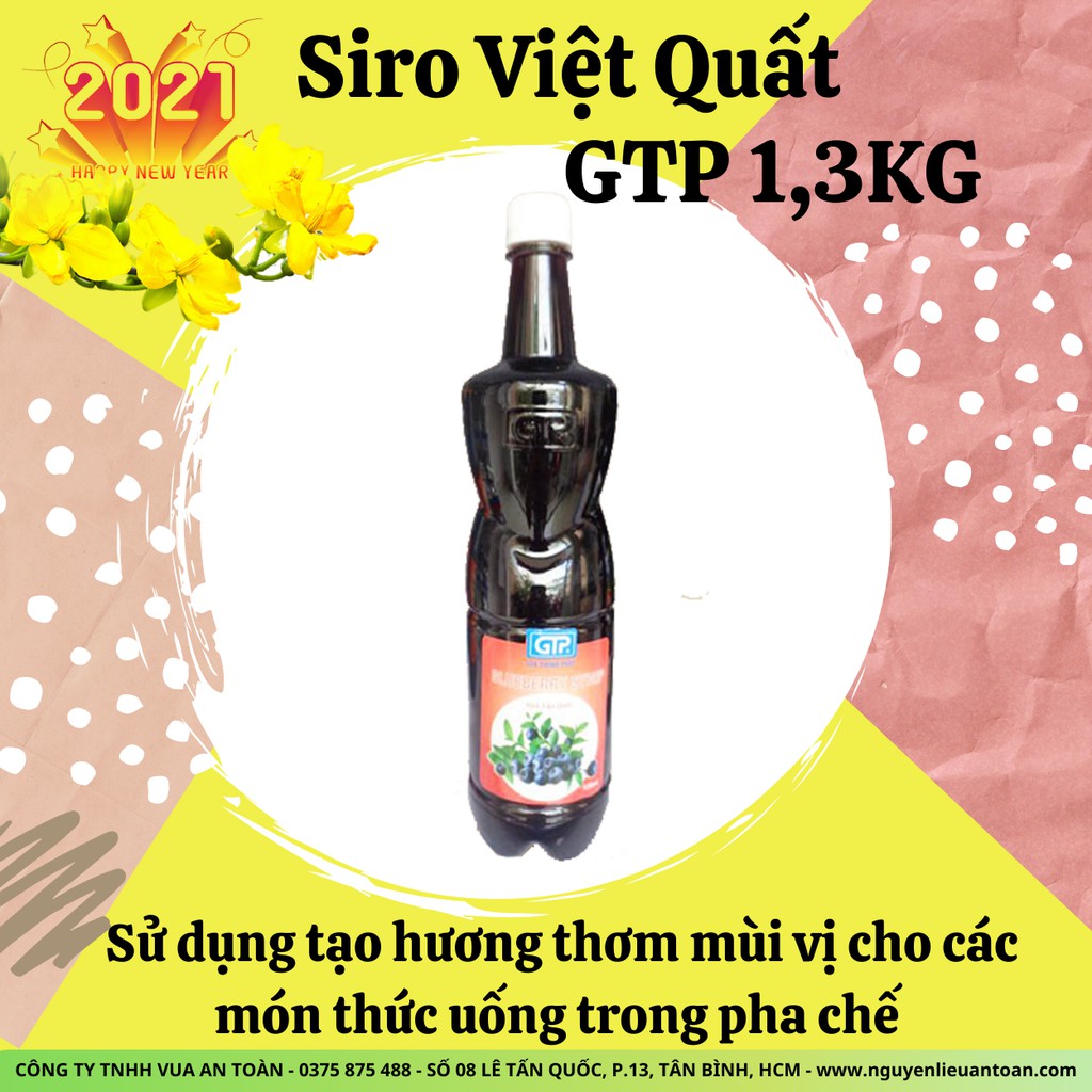 Siro Việt Quất GTP 1.3kg Hương Vị Đậm Đà, Vị Ngọt Tự Nhiên