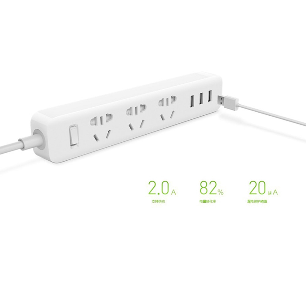 Xiaomi Smart Electronic Power Strip Socket Fast Charging 3 USB + 3 Sockets Plug