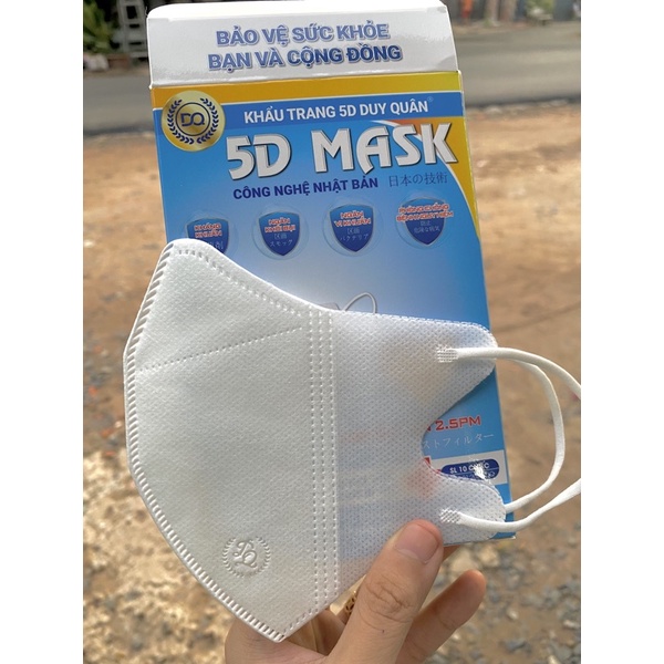 (10 cái) Khẩu Trang 5D Mask Duy Quân Quai Thun