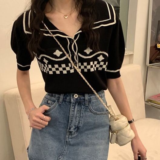 Áo Dệt Kim Ngắn Tay Xinh Xắn Dành Cho Nữ  tao bao