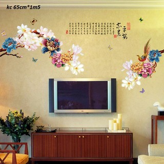 decal dán tường hoa ngũ sắc