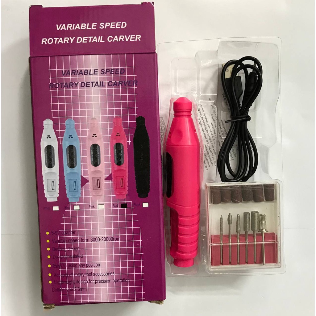 Máy Mài Móng Mini dạng USB đủ Đầu mài