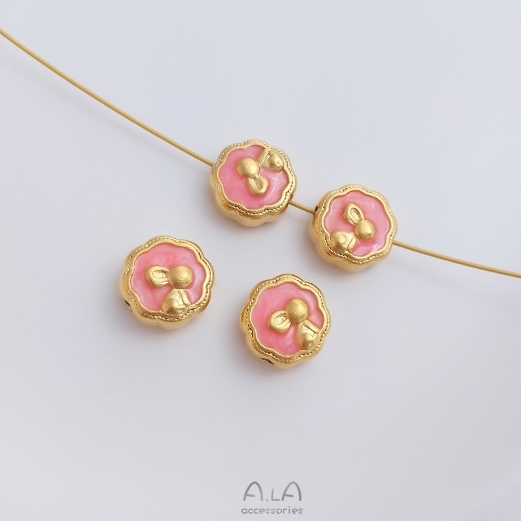 Vòng Tay Xỏ Hạt DIY Hình Hoa Sen/Mèo May Mắn Màu Xanh Dương