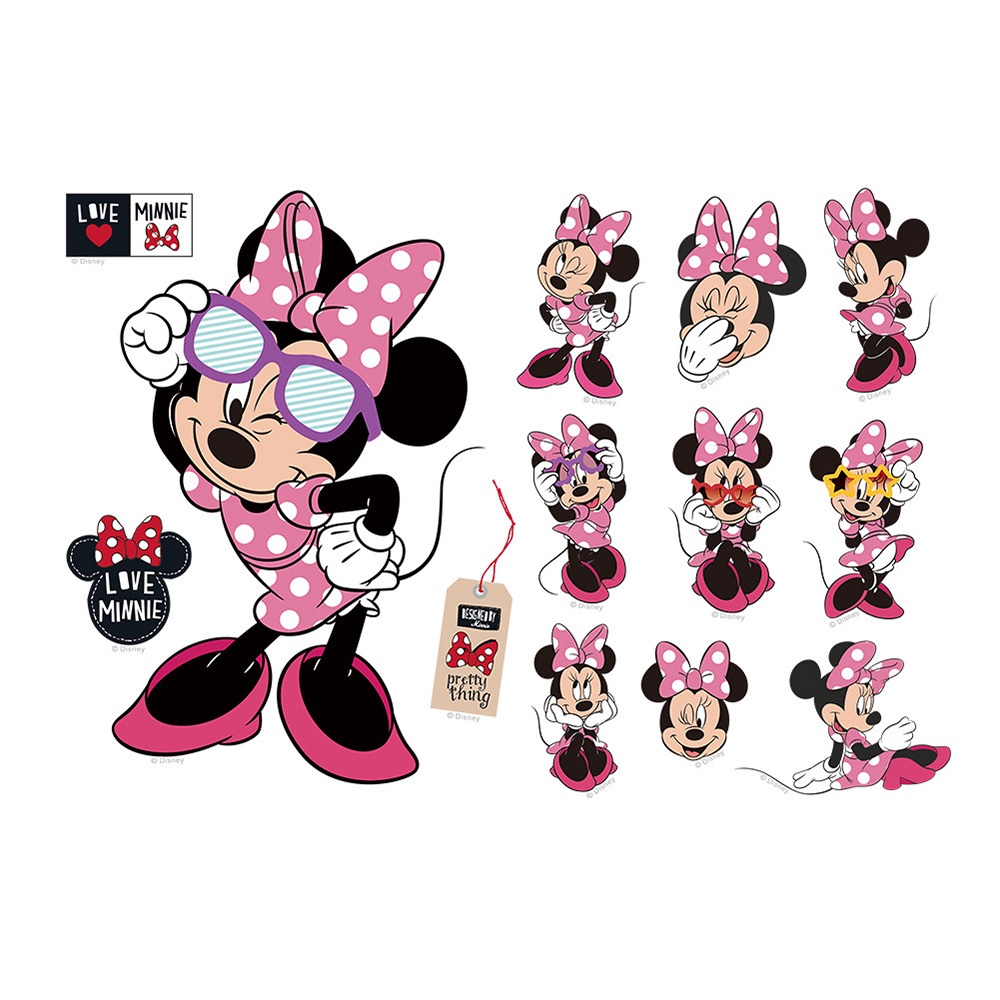 Miếng dán tường trang trí hình chuột Mickey Minnie xinh xắn chống thấm nước tháo gỡ
